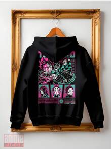 Anime Demon Kamado TanjiroSlayer Manga Kangaroo Sweatshirt Ref-0021 - màu đen - Xem 2