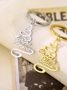 Personalized Name Customized Letter Keychain Unique Stainless Steel Keychain For Women And Men Couples Same Style Customized Valentine's Day Anniversary Gift New Product