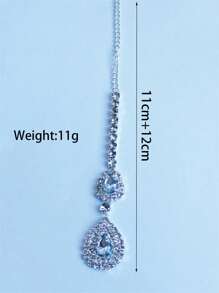 1pc Colorful Waterdrop Pendant Headchain, Shiny Crystal Rhinestone Forehead Chain Jewelry Hair Accessory For Women Party