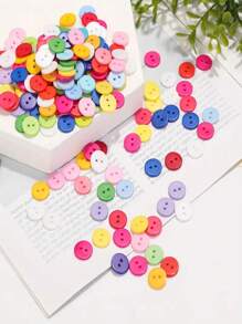 50-Pack Premium Resin Buttons - 7.5mm To 25mm Assorted Sizes, Colorful Two-Hole Plastic Buttons For DIY Crafts, Sewing, Shirts, Suits - White, Red, Black, Beige - For Crafters & DIY Enthusiasts - Perfect Gift For Sewing Lovers