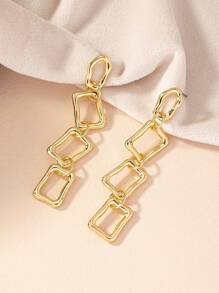 A Pair Of Cool And High-End Minimalist Long Geometric Earrings
