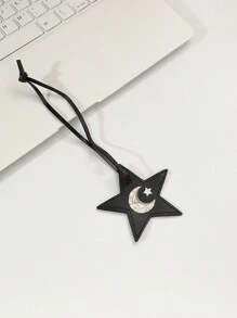 1 件五角星皮包饰物星形皮革吊坠包饰物礼物行李牌钥匙扣皮革扣适合男女 - 彩色 - 查看 2