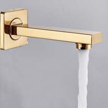 Modern Shower Faucet System 12 In LED Rainfall Shower Head 3-Function With Tub Spout & Hand Shower Wall Mounted - Gold - View 5