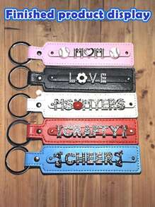 Customized Sliding Charm Keychain, Personalized Keychain, 10mm PU Alloy Keychain, DIY Pendant Phone Decor, Couples Gifts, Valentine's Day Present, Unique Gift