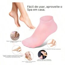 Pair Of Silicone Exfoliating Moisturizing Feet Socks Anti Crack Dead Skin Remover Exfoliation Care - Màu Hồng baby - Xem 5
