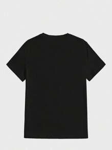 Cool New York City Graphic Design ,Casual Print,Comfortable And Versatile,Letter Pattern Pure Cotton 220g Printed T-Shirt - 黑色 - 查看 2