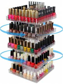 JACKCUBE DESIGN 5 Tier Nail Polish 360 Rotating Display Rack Organizer Stand Makeup Cosmetics Storage Box Carousel Shelf With Acrylic Guard(5tier) – :MK387-5 - 5 Tier - View 8