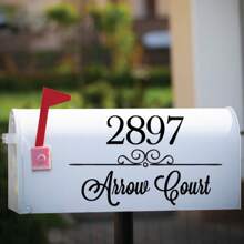 Custom Mailbox Address Label Stickers - PET Material, Personalized House Number And Street Name Decal Set, Weather-Resistant Outdoor Mailbox Numbers Sign, Reflective - Standard & Large Size Options
