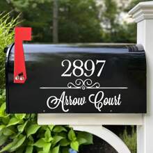 Custom Mailbox Address Label Stickers - PET Material, Personalized House Number And Street Name Decal Set, Weather-Resistant Outdoor Mailbox Numbers Sign, Reflective - Standard & Large Size Options