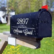 Custom Mailbox Address Label Stickers - PET Material, Personalized House Number And Street Name Decal Set, Weather-Resistant Outdoor Mailbox Numbers Sign, Reflective - Standard & Large Size Options