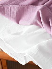 适合夏季的年轻女孩优雅平纹织物圆领无袖连衣裙（带衬里） - 紫色 - 查看 9