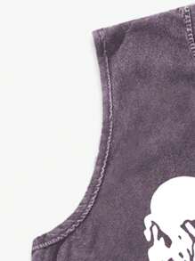 Lonblece 男士休闲宽松无袖上衣，饰有手绘雪花和骷髅图案，一件起码1件。