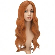 FESHFEN Cabello rubio largo y rizado, pelucas de mujer con parte central de 55 cm, pelucas sintéticas naturales, pelucas onduladas rizadas para mujer para fiesta y pelucas onduladas largas diarias.