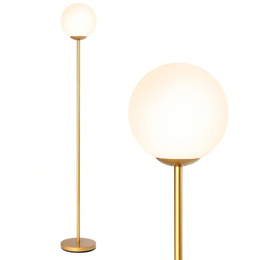 Homasis Glass Globe LED Floor Lamp W/ Glass Lampshade Bedroom Office - Xem 1