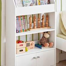 SoBuy KMB11-W Children's Shelf Bookcase Standing Shelf For Children Bookcase With 2 Shelves, 2 Storage Compartments And 2 Doors White WHT Approx.: 60x107x24cm