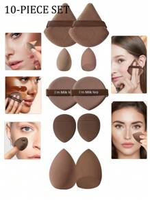 50/40/30/20/10/5pcs Makeup Kit, Including: 10 Pieces Of Liquid Makeup Sponge+10 Pieces Of Mini Liquid Makeup Sponge+10 Pieces Of Triangular Powder Puff For Loose Powder And Makeup Set+10 Pieces Of Air Cushion Powder Puff For Facial Makeup,Makeup,Cheap,Room Decor,Vanity,Travel,Bedroom,Makeup Accessories,Puff,Makeup Blender,Powder Puff,Makeup Sponge