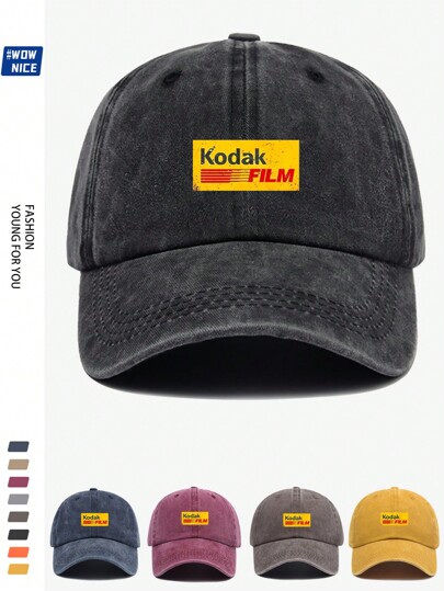 Vintage 90er Jahre Film Logo Muster Baseball Kappe, Einfarbig, simples Design, in mehreren Farben erhältlich, schwarze Trucker Kappe, verstellbare Größe, Outdoor Fotografie Sonnenhut, Jugend Golf Kappe, ideal als Geschenk für Lässig, Unterhaltung, Wandern, Fotografie, Geburtstag, Festival