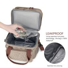 1pc Large Capacity Thermal Insulated Shoulder Tote Bag, Waterproof Picnic Cooler Bag, Outdoor Lunch Box With Double Layer Food Preservation