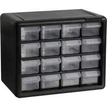 10164 64-Drawer Drawer Storage Cabinet For Garage Organization, Bead Organizer, Storage, Teacher Toolbox, Makeup Organizer, And More, 20-Inch W X 6-Inch D X 16-Inch H, Black