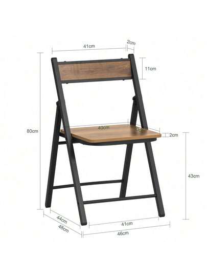 SoBuy FST88 PF Folding Stoel Kitchen Seat Height 43cm Vintage Dimensions (W D): Approx. 46 80 48cm view 5