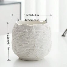 8-Inch Ceramic Floral Planter, Houseplant Planter For Water Growing, No Drainage Holes