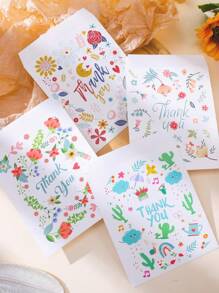 24pcs Floral Thank You Gift Paper Bags With Stickers, Cute Animal Balloon Birthday Party Gift Paper Bags With Stickers, Kraft Happy Birthday Gift Bags, Colorful Packaging Bags For Birthday Party Decor