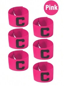 6 piezas brazaletes elásticos de capitán de fútbol con diseño anti-caída