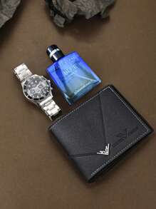 3pcs Men's Fashion Elegant PU Leather Wallet + Business Quartz Watch + Fragrance Gift Box Set, Perfect Gift For Boyfriend, Father On Valentine's Day Or Father's DayLarge Capacity Multi-Card Slots,Business Casual Style,Birthday Gift,Graduation Gift,Father's Day Gift