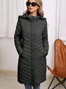 Risissida Giolshon 女士秋冬长款外套 - 轻便舒适，带口袋，休闲日常穿着，黑色 - 黑色 - 查看 5