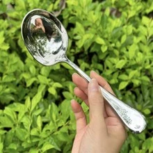 Stainless Steel Large Head Spoon, Thick Soup Spoon, Highly Attractive , Deepening, Large Spoon, Household Spoon, Hotel Buffet Spoon