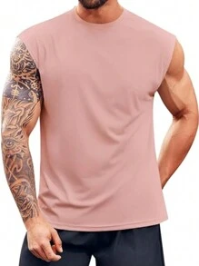 Casual Gym T-Shirt In 30-Thread Cotton Knit - Rusty Rose - View 1