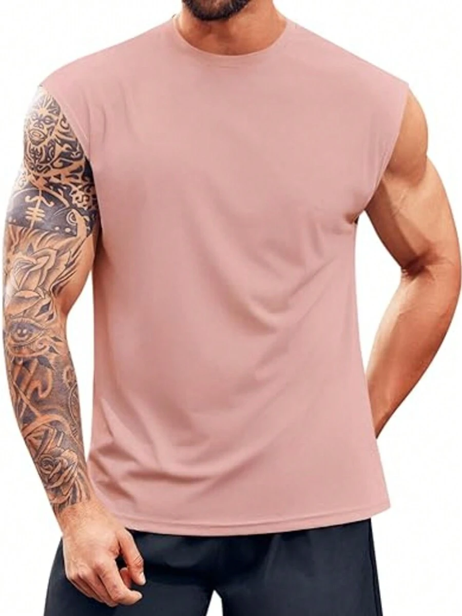Casual Gym T-Shirt In 30-Thread Cotton Knit - Rusty Rose - View 1
