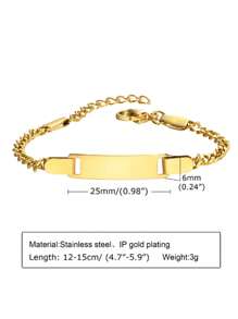 Customized Children's Stainless Steel Bear ID Bracelet, Personalized Name Engraved, Great Gift For Halloween, Christmas, Christening, Birthday - 12+3cm - View 2