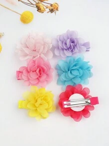 20/40pcs 2 Inch Chiffon Flower Hair Clips Bowknot Clips Non Slip Clips Hair Accessories For Girls