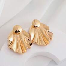 Exaggerated Dramatic Leaf & Heart Loop Chandelier Earrings, Personalized Circular Disc Earrings