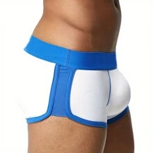 2 quần lót thể thao nam, quần lót polyester có đệm mút, màu trơn, thiết kế ôm sát, tăng cường hỗ trợ cho đồ bơi, quần lọt khe và quần đùi - Nhiều màu - Xem 9