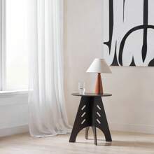 SoBuy HFBT01-BR, Round Side Table Coffee Table Sofa Side Table Bedside Table Nightstand In Mortise And Tenon Structure, H55 X Φ46.5cm, Brown - Black - View 6