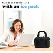 Fit & Fresh Neoprene Like Lunch Bag For Women, Insulated Womens Lunch Bag For Work, Tear & Stain Resistant Large Lunch Box With Containers And Ice, Machine Washable Remi Lunch Bag, Black - Black - View 6