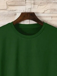 Hombres Camiseta con estampado de letra - Verde - Ver 4