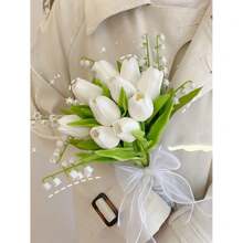 10pcs-Tulip Artificial Flower For Decoration,Artificial Flower Tulip Real Touch Flower Arrangement Bouquet For Wedding Engagement Bridal Birthday Home Office Party,Artificial Flower Bulk Mother's Day Gift,Indoor And Outdoor Room Decoration,Halloween,Christmas,Thanksgiving,Fall Decoration,Gift,Autumn