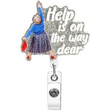 1pc Cute Badge Reel Retractable, Belt Clip Acrylic Bling Name Badge Holder For Nurse, Worker, Doctor, RN, LPN, CNA, Student