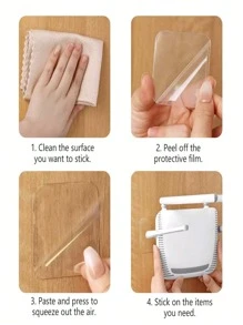 10/20/50pcs Transparent Double Sided Adhesive Pads, 2.2 Inch Waterproof Double-Sided Stickers, Super Washable Nano Gel Suitable For Wall, DIY Crafts, Home, Office, Back To School