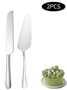 2 件/1 件 Gogeli 金色蛋糕刀和托盘套装，不锈钢蛋糕切具套装，优雅蛋糕切具套装，适用于婚礼、生日、派对、周年庆典 - 彩色 - 查看 15