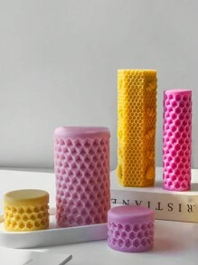 Honeycomb Column Candle Mold, Handmade DIY Honeycomb Column Handmade Plaster Mold, Suitable For Parties, Birthdays, Weddings And Dinners, Valentine's Day Gifts, Anniversary Gifts, Gifts For Mothers Graduation - White - View 3