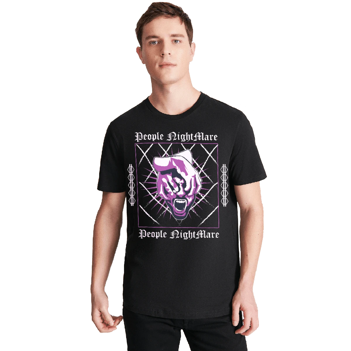 Playera Frase People Nightmare La pesadilla de la gente Dark Aesthetic - Negro - Ver 1