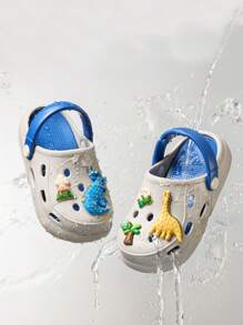 1 par de sandalias transpirables de tipo slip-on para niños, con suela blanda y antideslizante, para usar en casa en verano