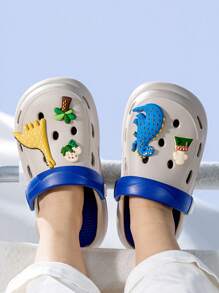 1 par de sandalias transpirables de tipo slip-on para niños, con suela blanda y antideslizante, para usar en casa en verano