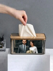 Custom Photo DIY Pattern Creative Paper Box DIY European Desktop Storage Box Home Wooden Napkin Box Multi-Functional Storage Box, Suitable For Holiday Gift Festival/Father Day/Thanksgiving/Teacher's Day/Valentine's Day Gift, Suitable For Office, Bathroom, Bedroom, Living Room, Tea Room, Coffee Table, Living Room Outdoors, Etc.