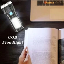 1pc Staaricc USB Rechargeable LED Flashlight With COB Side Light, 4 Powerful Modes For Camping & Outdoor Activities, Bright, , Convenient