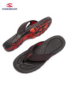 HOBIBEAR Men's Summer Flip Flops, Indoor Fashion Casual Thong Sandals, Beach Breathable Flat Shoes, Home Slippers, Spring Festival, Valentine's Day, Spring And Summer Holiday Travel Gift - Black - View 6